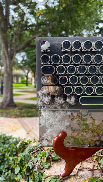 Fairy and Real Flower Typewriter Style Keyboard and wrist rest set (Ready for Assembly)