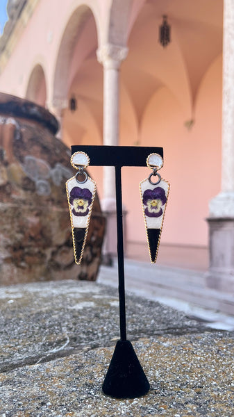 Pansy Dagger Dangle Earrings