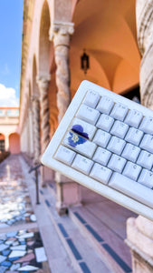 (Bluetooth!) Purple Pansy Keyboard and Wrist Rest Set (Made to Order!)