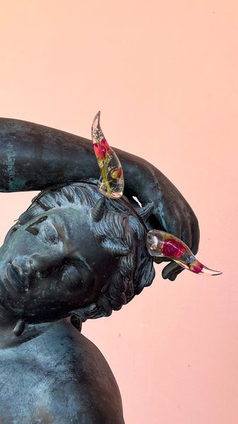 Red Rose Crystal Horns Headband