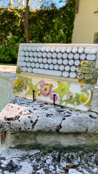 Star Fruit, Clementine, and Florals Keyboard and Wrist Rest Set (Ready For Assembly!)