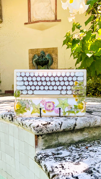 Star Fruit, Clementine, and Florals Keyboard and Wrist Rest Set (Ready For Assembly!)