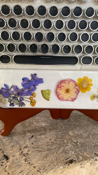 Real Flower and Fruit Typewriter Style Keyboard