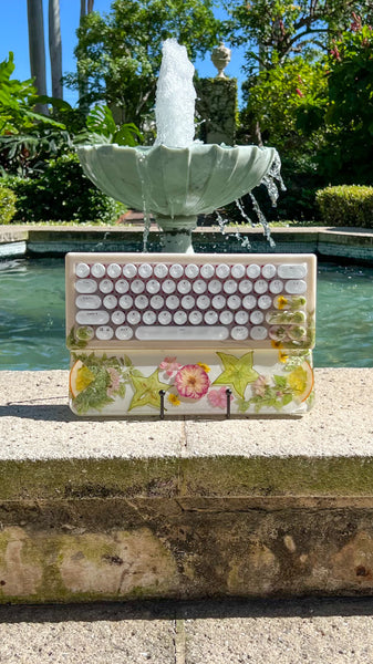 Star Fruit, Clementine, and Florals Keyboard and Wrist Rest Set (Ready For Assembly!)