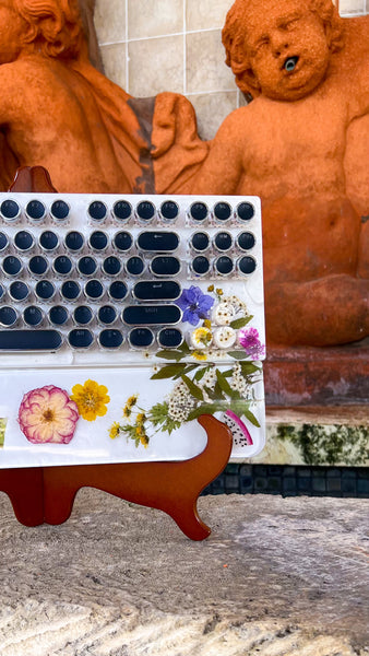 Real Flower and Fruit Typewriter Style Keyboard