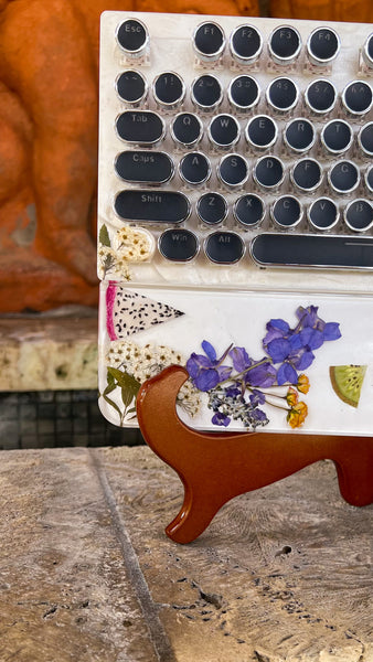 Real Flower and Fruit Typewriter Style Keyboard