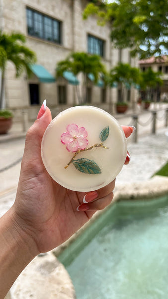 Pink Flower Artisan Soap Bar