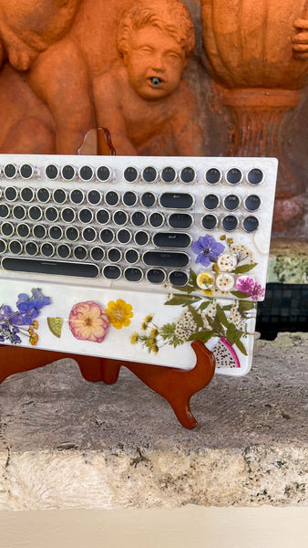 Real Flower and Fruit Typewriter Style Keyboard