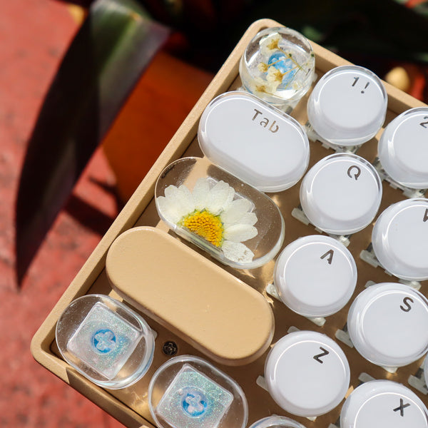 Sunshine and Daisies Round Caps lock Keycap