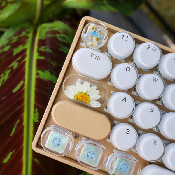 Sunshine and Daisies Round Caps lock Keycap