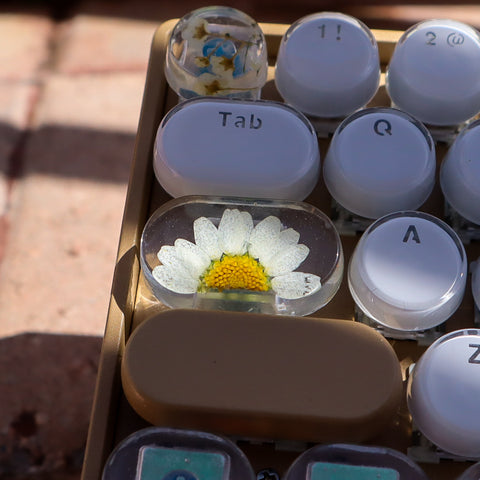 Sunshine and Daisies Round Caps lock Keycap