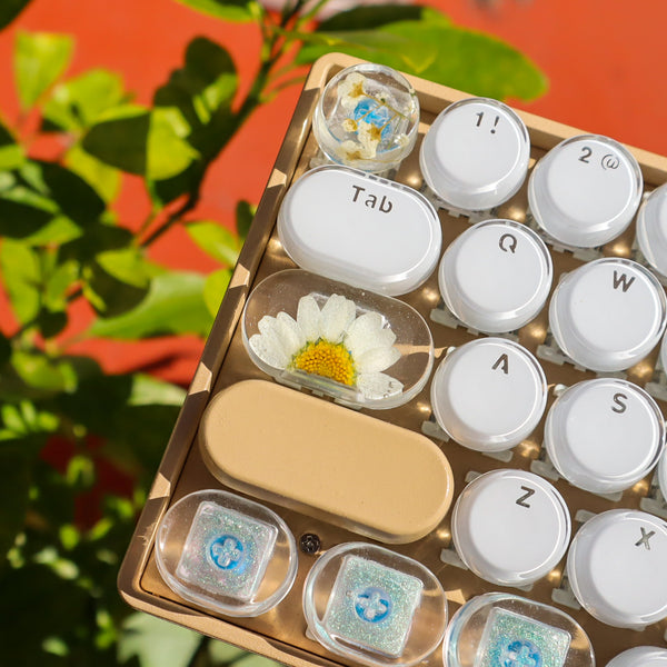 Sunshine and Daisies Round Caps lock Keycap