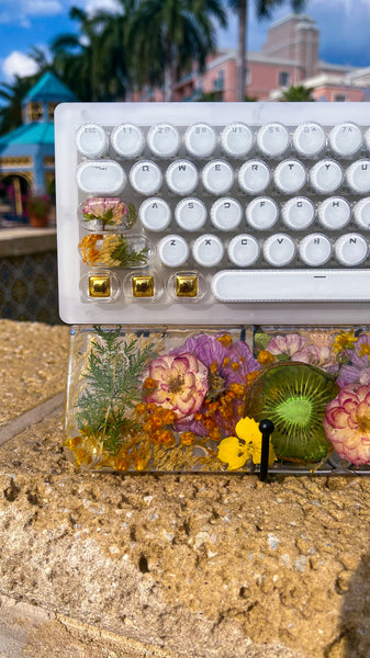 (Bluetooth!) Florals and Fruits Keyboard and Wrist Rest Set (Ready to Ship!) :