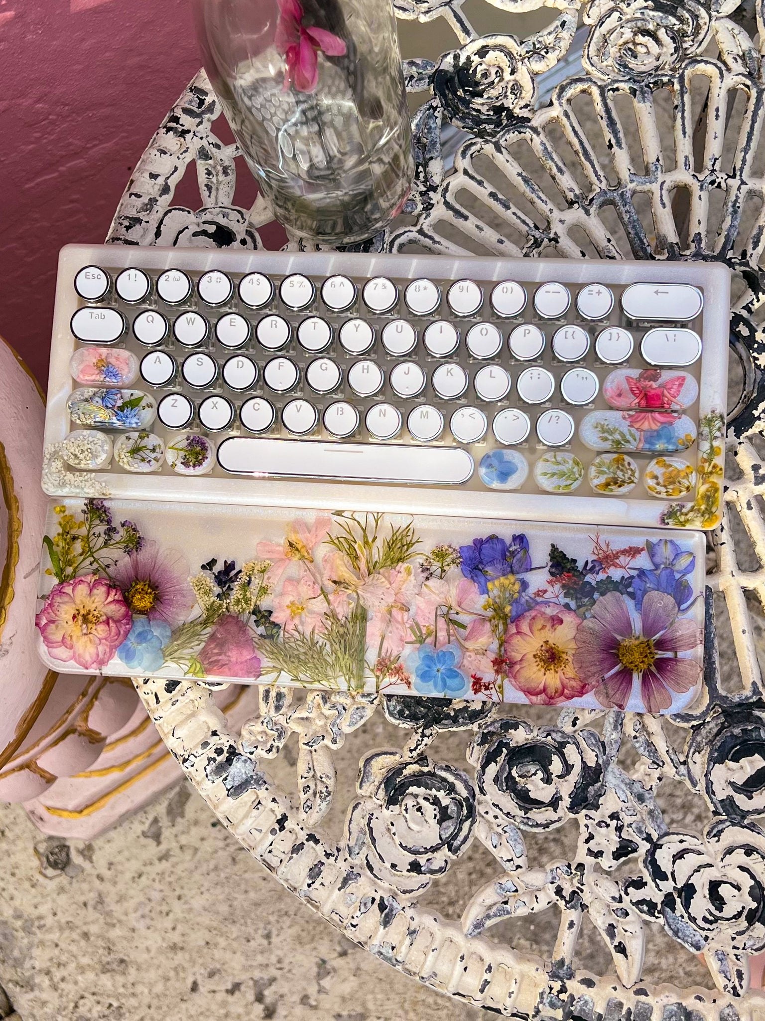 (Bluetooth!) Fairy Keyboard and Wrist Rest Set (Ready to Ship!) :