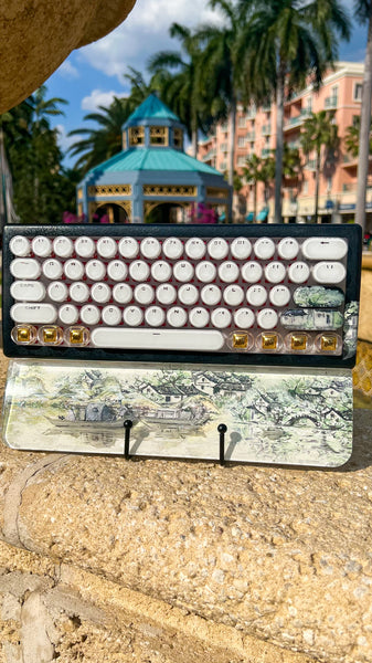 (Bluetooth!) 3D Vintage Boat Painting Keyboard and Wrist Rest Set (Ready to Ship!) :