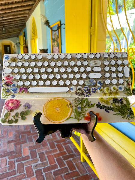 Fairy and Fruit Typewriter Style Number pad Keyboard and wrist rest set (Ready to Ship!)