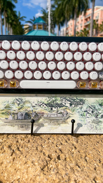 (Bluetooth!) 3D Vintage Boat Painting Keyboard and Wrist Rest Set (Ready to Ship!) :