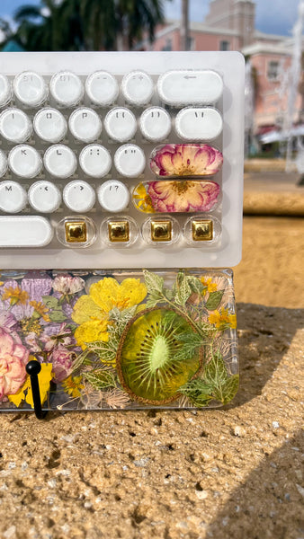 (Bluetooth!) Florals and Fruits Keyboard and Wrist Rest Set (Ready to Ship!) :