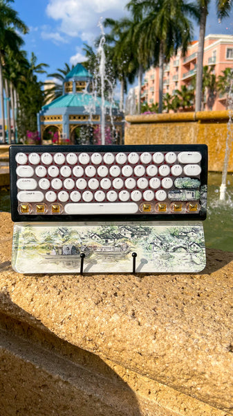 (Bluetooth!) 3D Vintage Boat Painting Keyboard and Wrist Rest Set (Ready to Ship!) :