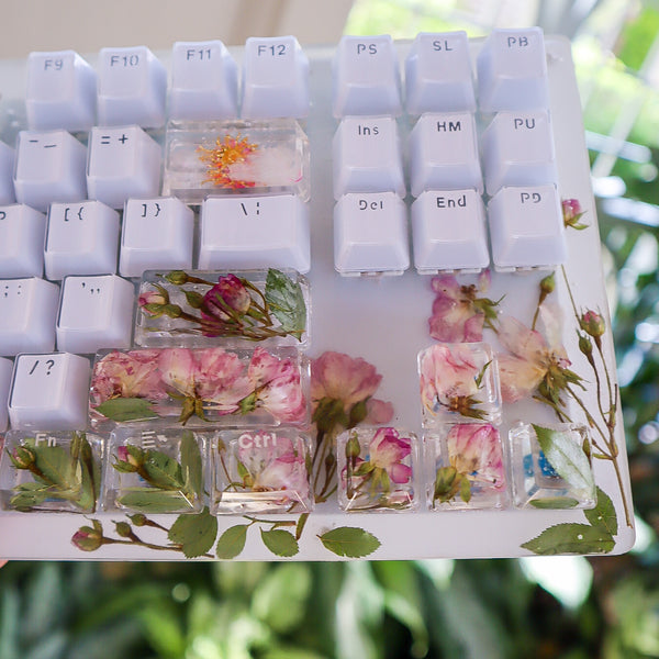 Pink Rose Keyboard with Butterfly esc (Ready to Ship!) :