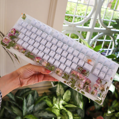 Pink Rose Keyboard with Butterfly esc (Ready to Ship!) :