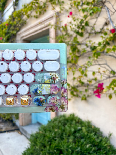 (Bluetooth!) Teal Birds of Paradise Keyboard and Wrist Rest Set (Made to Order!)