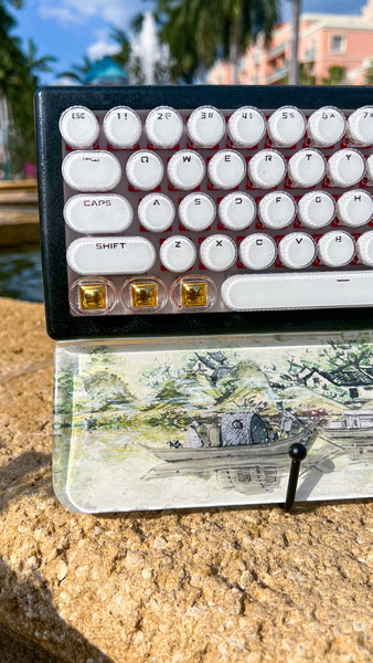 (Bluetooth!) 3D Vintage Boat Painting Keyboard and Wrist Rest Set (Ready to Ship!) :