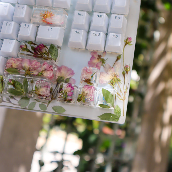 Pink Rose Keyboard with Butterfly esc (Ready to Ship!) :