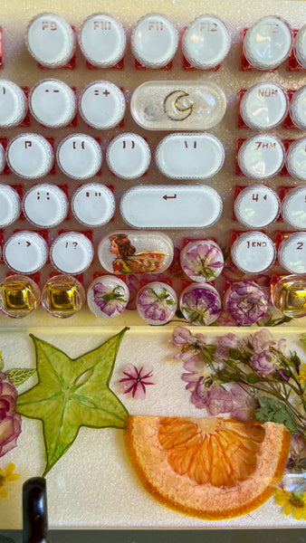 Fairy and Star Fruit Typewriter Style Number pad Keyboard and wrist rest set (Ready to Ship!)