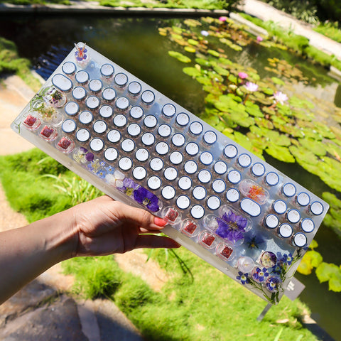 Blue Flower Keyboard with Butterfly esc (Ready to Ship!) :