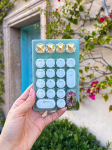 Teal and Pink Rose Number pad (Ready to Ship!) :