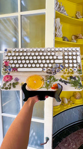 Fairy and Fruit Typewriter Style Number pad Keyboard and wrist rest set (Ready to Ship!)